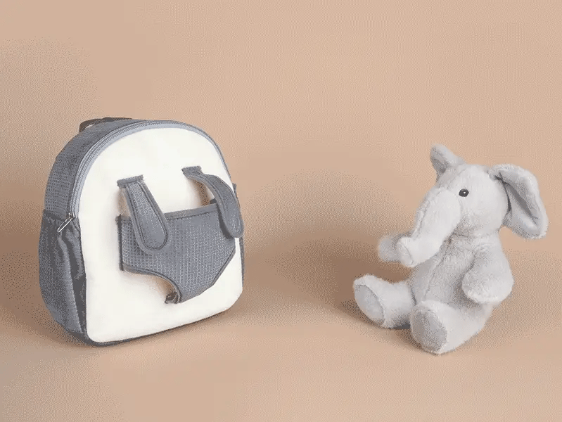 Moonkie Hug & Go Toddler Plush Backpack Babu The Elephant