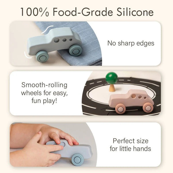 Moonkie Classic Racer – Soft Silicone Push &amp; Go Toy