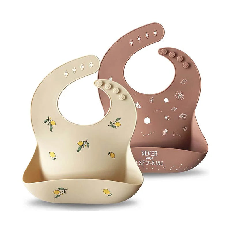 Moonkie Silicone Baby Bibs – Waterproof, BPA-Free Feeding Bibs (2-Pack)