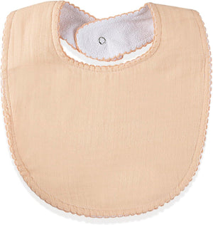 Babyjem Beige Muslin Bib Salmon