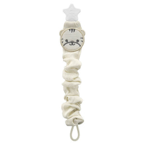 Babyjem Ecru Pacifier Hanger Cotton Clip