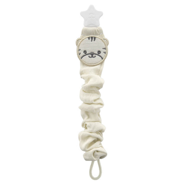 Babyjem Ecru Pacifier Hanger Cotton Clip