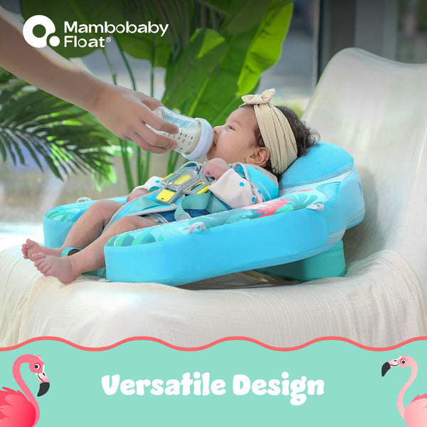 Mambobaby Non-Inflatable Chest Baby Float with Canopy - Flamingo