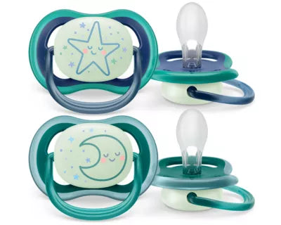 avent 2 ultra air night soothers 6-18m - boy 376/13