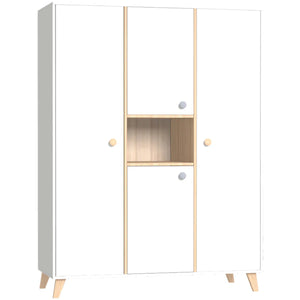 Faktum Colette Large Three-piece Wardrobe – White & Sonoma Oak, Soft-Close Doors