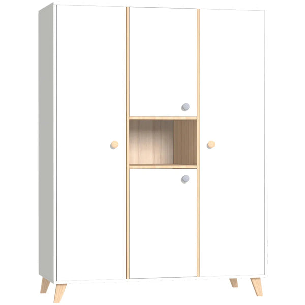 Faktum Colette Large Three-piece Wardrobe – White & Sonoma Oak, Soft-Close Doors