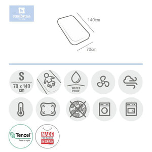Cambrass Tencel Fitted Waterproof Crib Sheet White