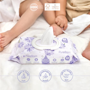 Pureborn Pure Moisture Wipes With Organic Calendula Lotion
