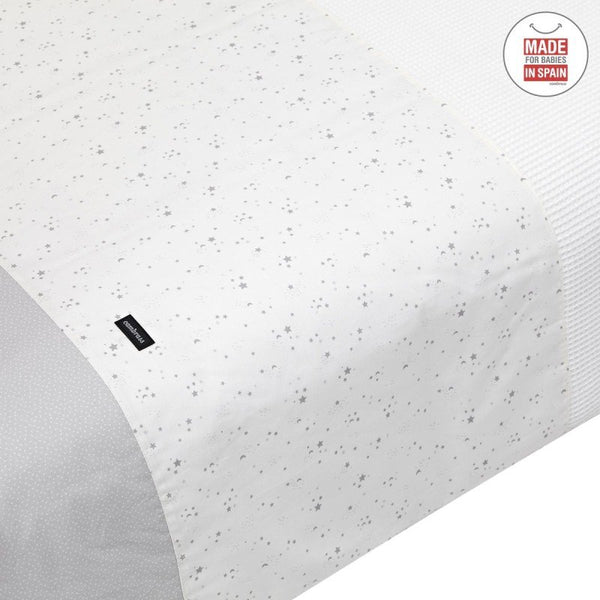 Cambrass Bedding Set 4 Piece Sky Grey Cotton Crib Set