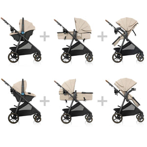 Evenflo® Shyft™ Intuiti+ Travel System with Revolve180™ LiteMax™ NXT &amp; SensorySoothe™ travertine
