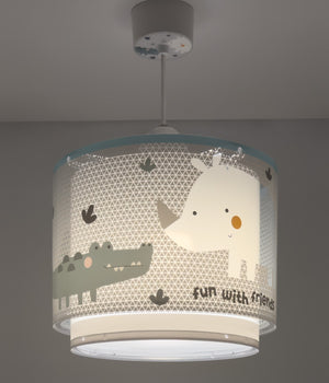 Dalber Childrens Ceiling Lamp Rhino & Croco Jungle Nursery Light