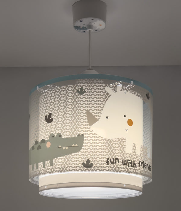 Dalber Childrens Ceiling Lamp Rhino & Croco Jungle Nursery Light