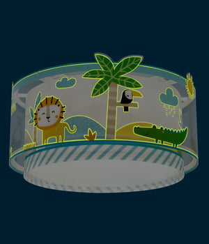 My Little Jungle Ceiling Lamp Jungle Animal Glow Nursery Light