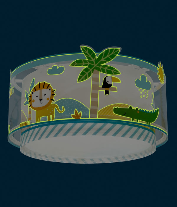My Little Jungle Ceiling Lamp Jungle Animal Glow Nursery Light