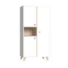 Faktum Colette White 2-Door Baby Wardrobe | Nursery Storage Cabinet with Shelves & Hanging Space
