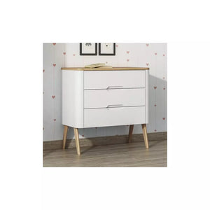 Trama Round Baby Dresser – 3 Drawer Chest | Pine Wood & MDF