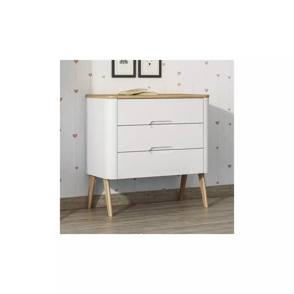 Trama Round Baby Dresser – 3 Drawer Chest | Pine Wood & MDF