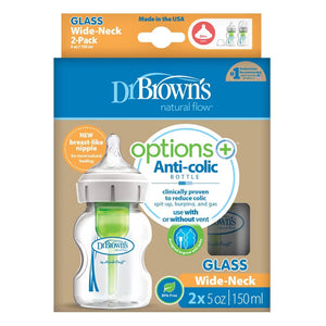Dr. Brown's 2 Glass Bottle Pack 150 Ml Anti-Colic Feeding Bottles