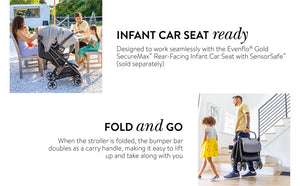 Evenflo® Gold Otto™ Self-Folding Stroller Moonstone Gray