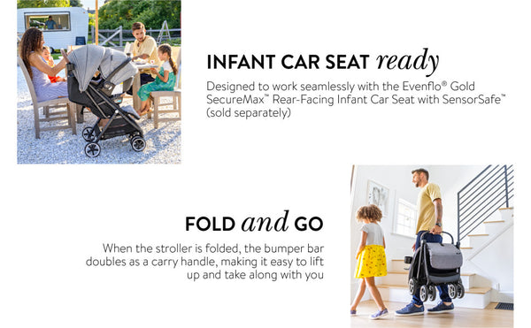 Evenflo® Gold Otto™ Self-Folding Stroller Moonstone Gray