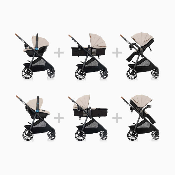 Evenflo Shyft Intuiti+ Travel System with Revolve180 LiteMax NXT Rotating Infant Car Seat