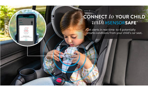Evenflo® Revolve360™ Slim 2-in-1 Rotational Car Seat with SensorSafe™ obsidian black