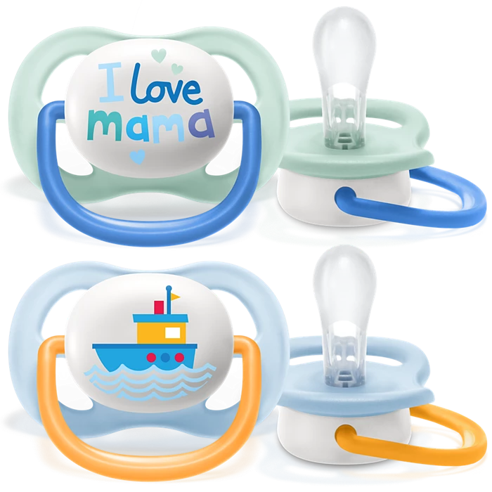 avent 2 ultra air soother i love mama -0-6m boy 080/01