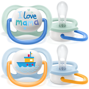avent 2 ultra air soother i love mama -0-6m boy 080/01