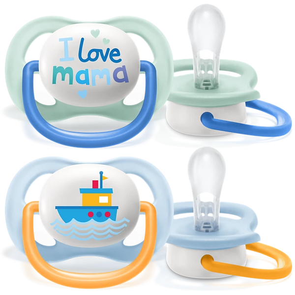 avent 2 ultra air soother i love mama -0-6m boy 080/01