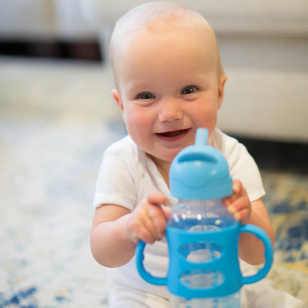 Dr. Brown’s Sippy Straw Bottle With Handles 270ml Blue