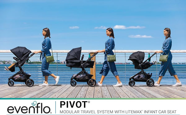 Evenflo® Pivot® Modular Travel System with LiteMax™ Infant Car Seat – Casual Gray