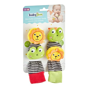 Babyjem Baby Wrist Rattle And Baby Socks Sensory Set