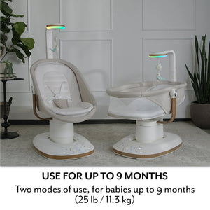 Evenflo Elara 2-in-1 Smart Motion Baby Swing & Soothing Nest with SensorySoothe Technology