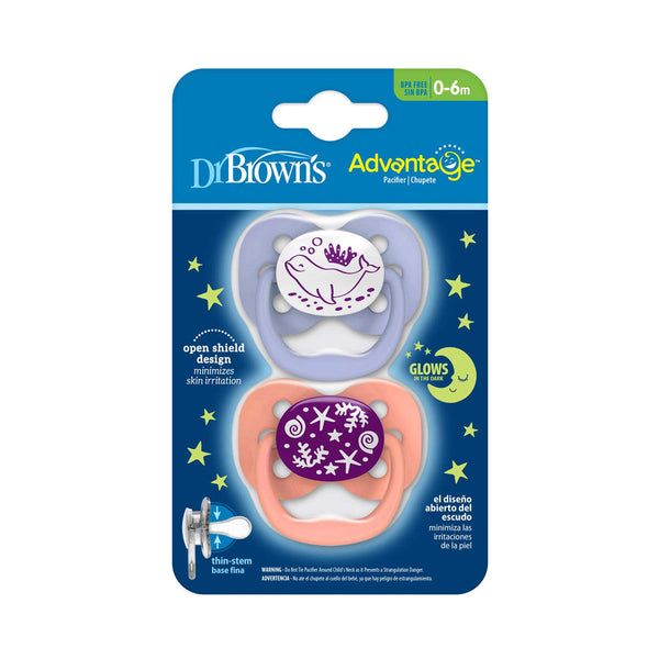 Dr. Brown’s Glow in the Dark Pacifier 0-6M 2-Pack
