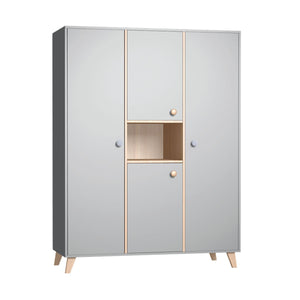 Faktum Colette Large Three-piece Wardrobe – Arctic Grey & Sonoma Oak, Soft-Close Doors