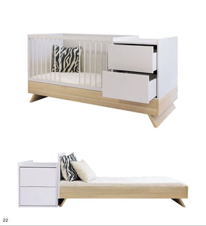 Faktum Sienna Cashmere 3-in-1 Multi Bed | Baby Cot with Changing Dresser & Junior Bed