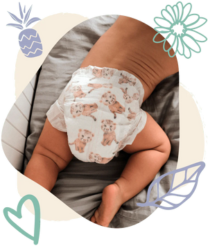 Pureborn Matser Pack Organic Bamboo Diapers Ultra-gentle Eco-Friendly Nappies - Print may vary