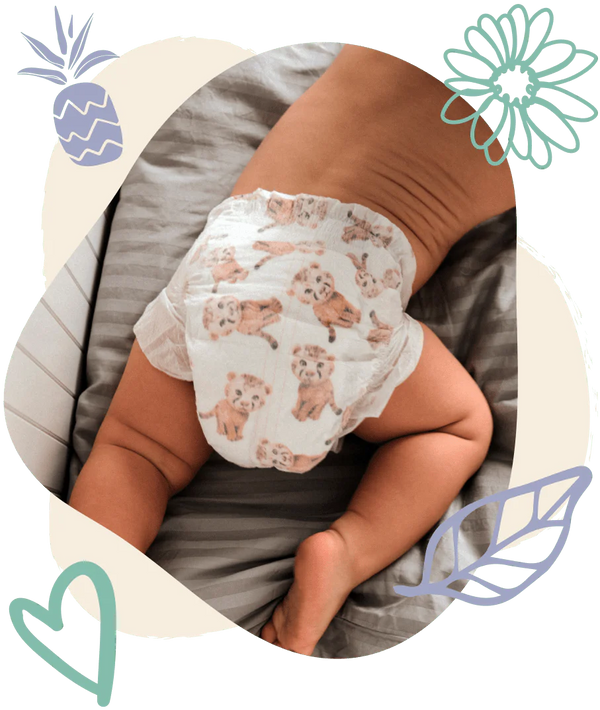 Pureborn Matser Pack Organic Bamboo Diapers Ultra-gentle Eco-Friendly Nappies - Print may vary