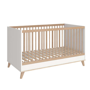 Faktum Flip White & Oak Convertible Baby & Junior Bed – 140×70 cm, Adjustable Mattress Base