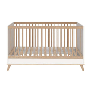 Faktum Flip White & Oak Convertible Baby & Junior Bed – 140×70 cm, Adjustable Mattress Base