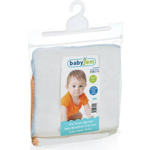 Babyjem Baby Hanky 10 Pcs White Cotton Burp Cloths