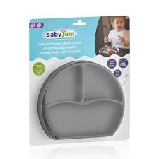 Babyjem Silicon Plate Grey Non-Slip Baby Dish