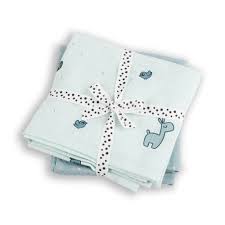 Burp Lalee Blue Swaddle 2 Pack GOTS Organic Muslin