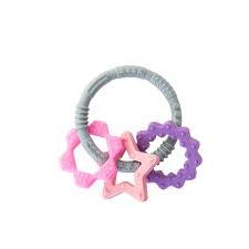 Baby Jem Silicon Ring Teether Pink Safe Relief