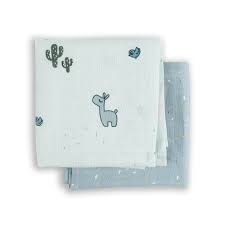 Burp Lalee Blue Swaddle 2 Pack GOTS Organic Muslin