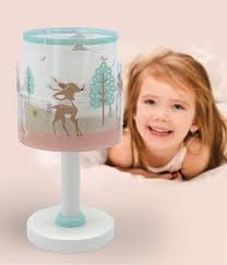 Dalber Childrens Table Lamp Loving Deer, Double Shade