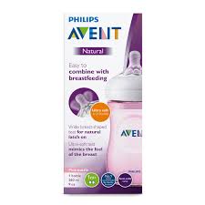 avent natural feeding bottle 260ml - single pack- pink 903/11