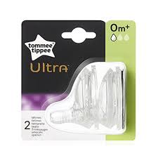 Tommee Tippee Ultra Slow Flow Teats 0M+ Silicone Nipples