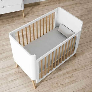Trama Round Baby Cot 120x60cm - White & Tola