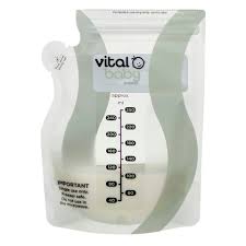 Vital Baby Breast Milk Storage Bags 30Pk, 250ml, Secure Zip